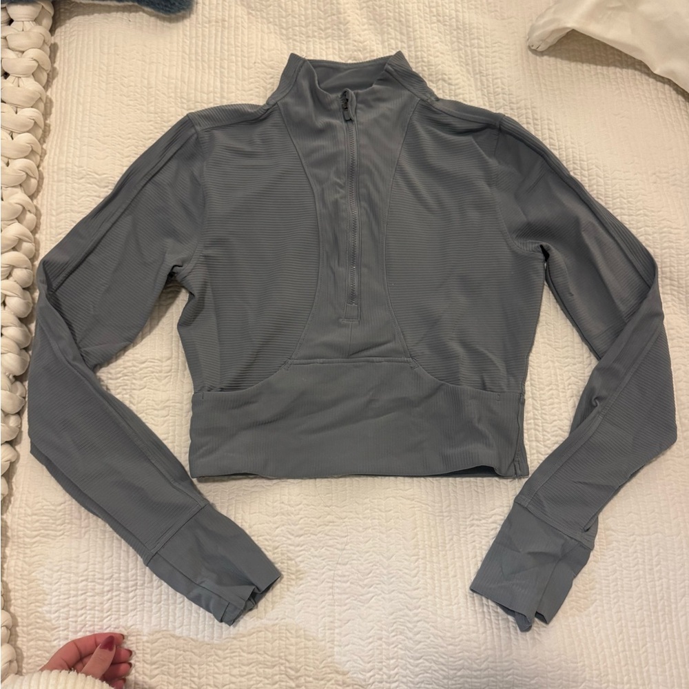 90 Degree By Reflex Women's Gray Half-Zip Sweatshirt